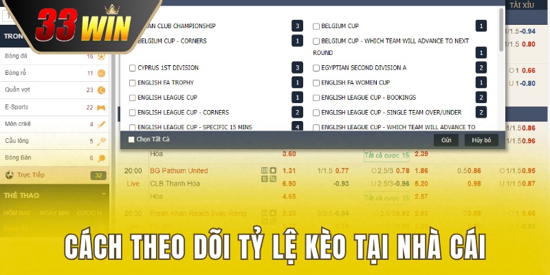 Cách theo dõi tỷ lệ kèo đơn giản tại nhà cái